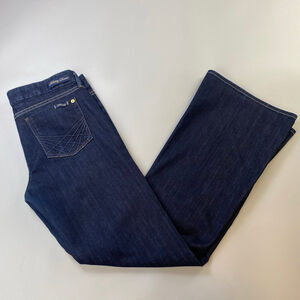 Fidelity Denim Jeans Octavia Mid-Rise Wide Leg Dark Blue Women’s 32 USA Made